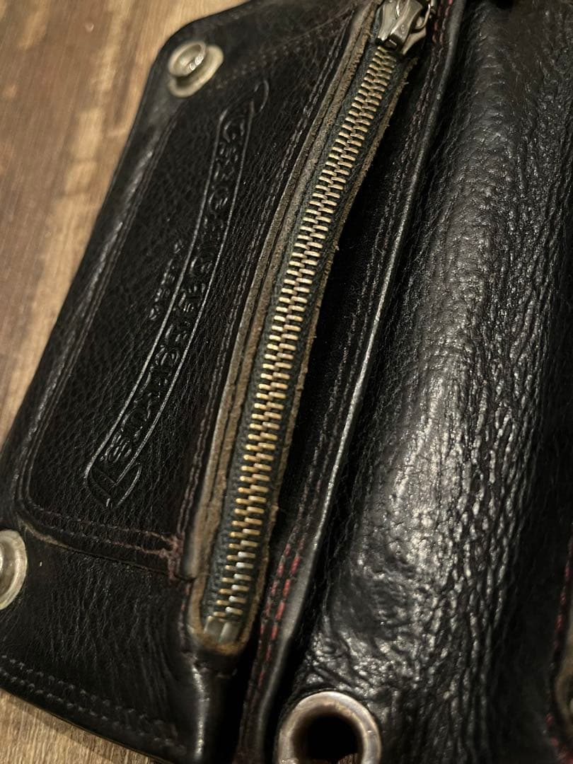 【希少】CHROME HEARTS クロスパッチ付き　2ZIPウォレット