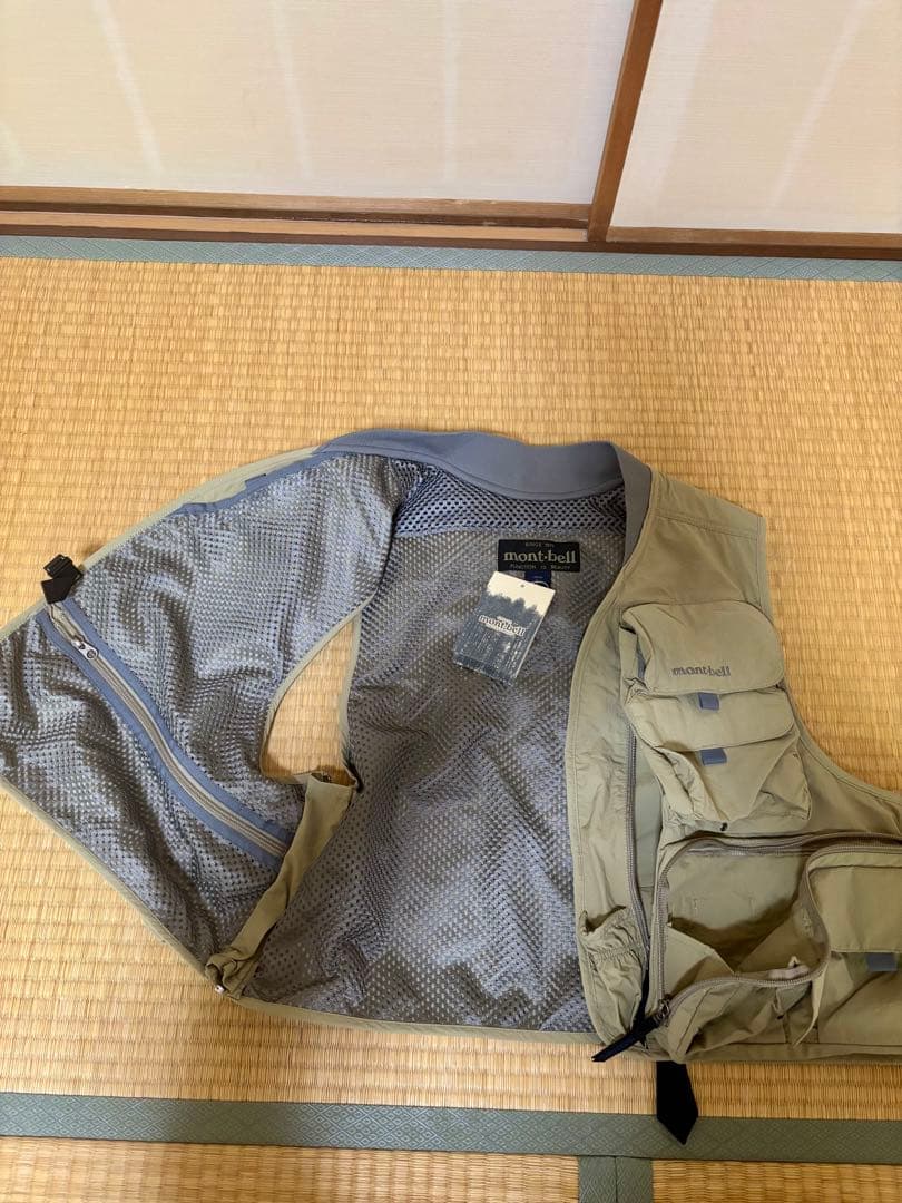 mont-bell アジャスタブルフィッシングベスト Lライトタン【タグ付き】