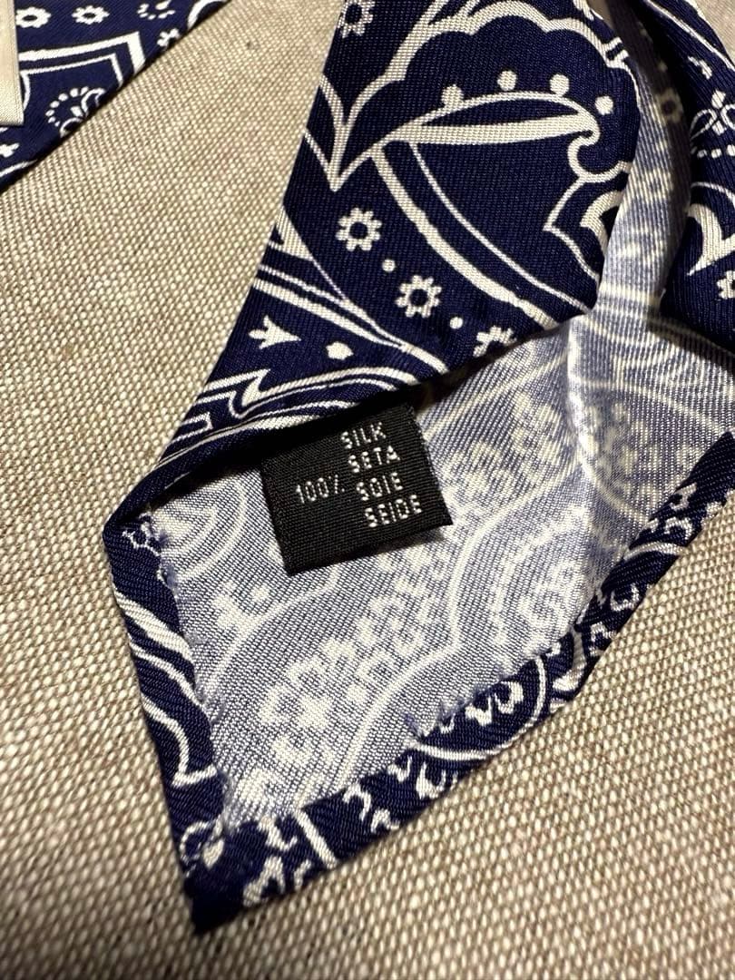 Francesco Marino／スフォデラート／ペイズリープリント／ネイビー