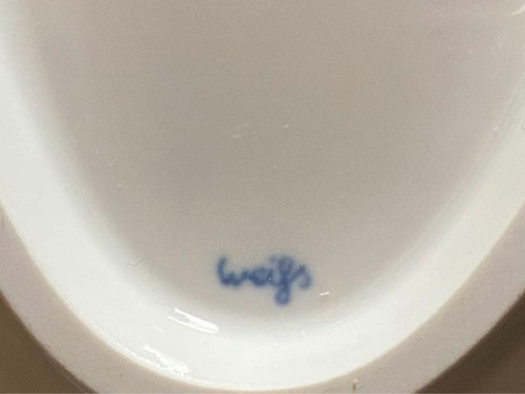 マイセン 波の戯れホワイト ボウル 細長　28cm×18cm Meissen