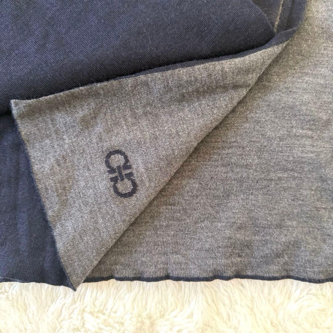 サルヴァトーレ フェラガモ　シルク&カシミヤ マフラー　ガンチーニ　リバーシブル