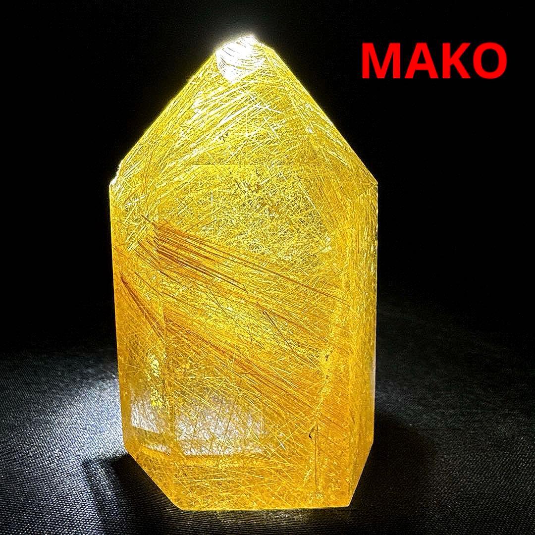 M1661☆ゴールドルチルクォーツ六角柱189g☆天然石　原石