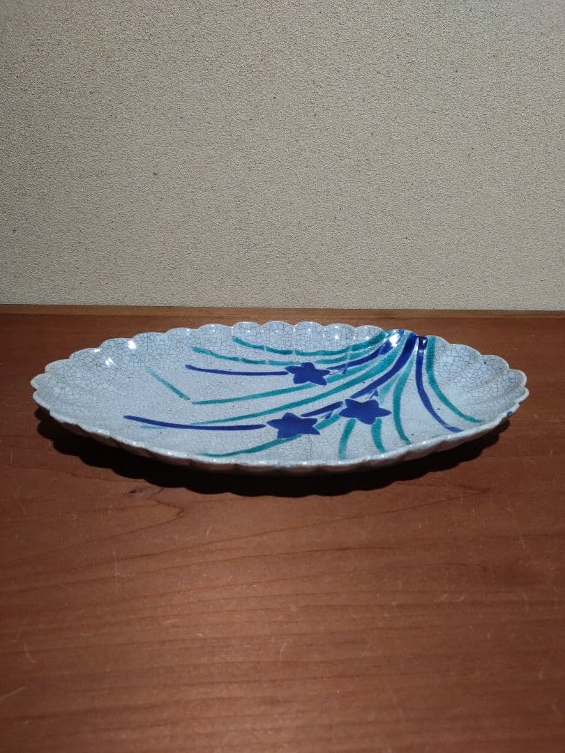 古清水 桔梗紋 輪花 長皿