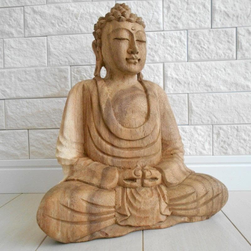 一刀彫 仏陀坐像 26ｃｍ 仏像 仏陀 ブッダ 仏像の置物 瞑想 オリエンタル