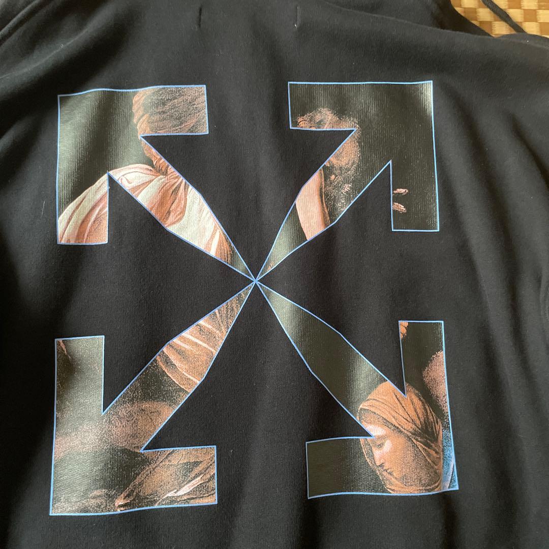 Off-White アートプリント ブラックパーカー