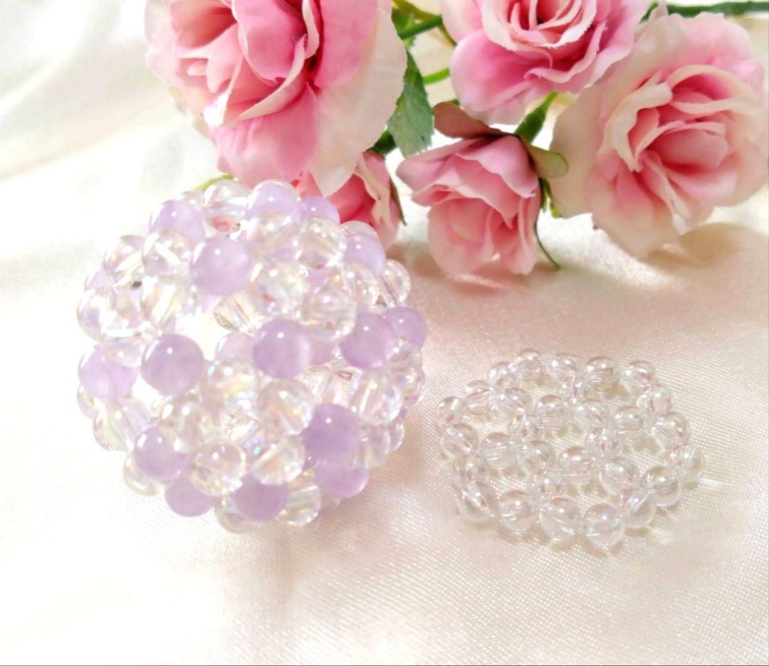 ラベンダーアメジスト×クリスタル　神聖幾何学フラーレン