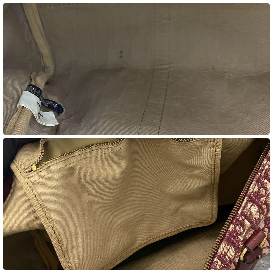 クリスチャン ディオール トロッター柄 ボストンバッグ レッド