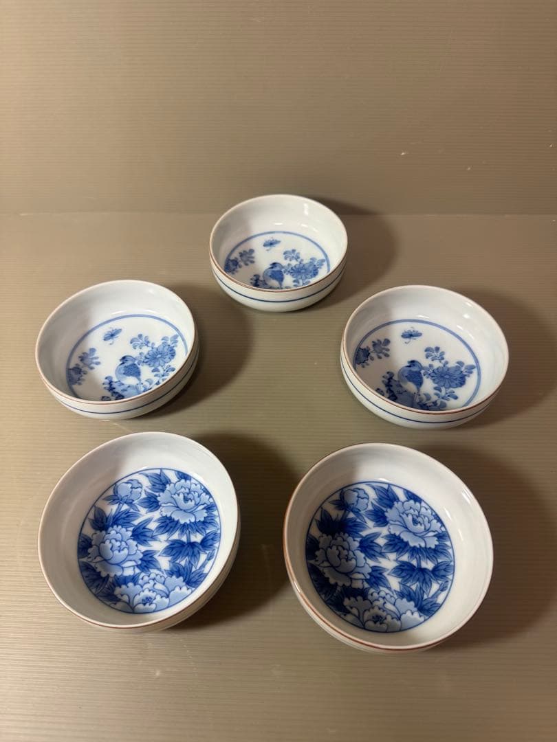 2932 深川製磁　花鳥文　小鉢　5客