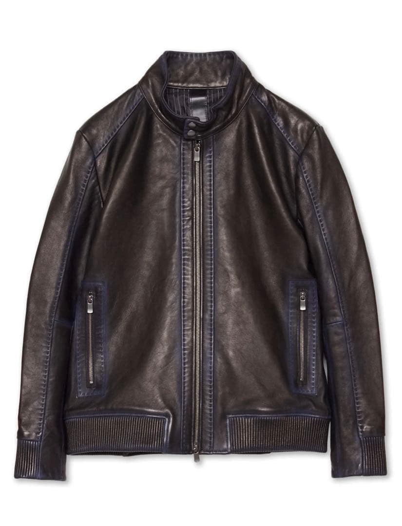 新品　C DIEM シープレザーグラデーションハリントンジャケット　ブルゾン　L