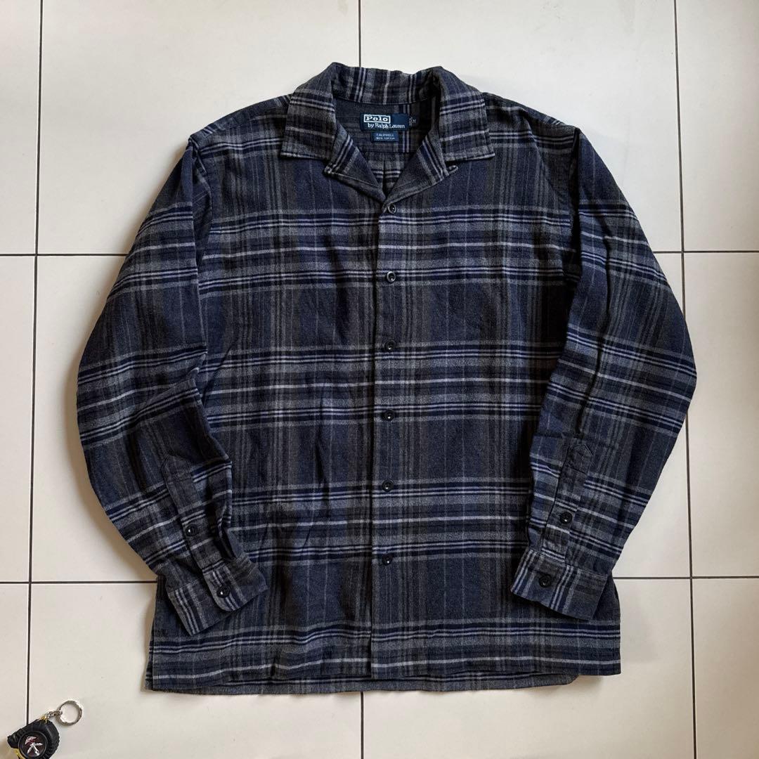 90s ポロラルフローレン CALDWELL 開襟チェックシャツ vintage