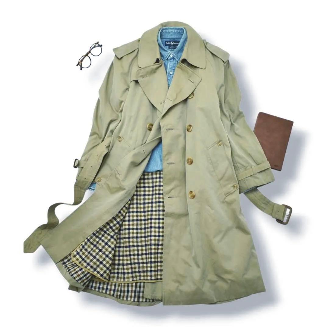 英国製 アクアスキュータム Aquascutum ライナー付き トレンチコート