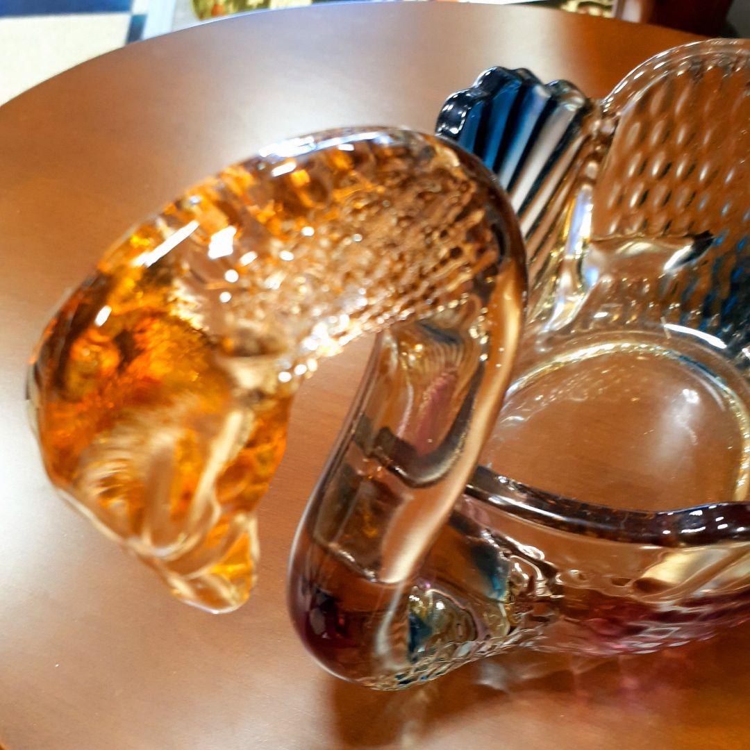 輸入雑貨　高級オーロラガラス　果物盛り合わせ皿　フルーツ野菜プレート　お菓子鉢