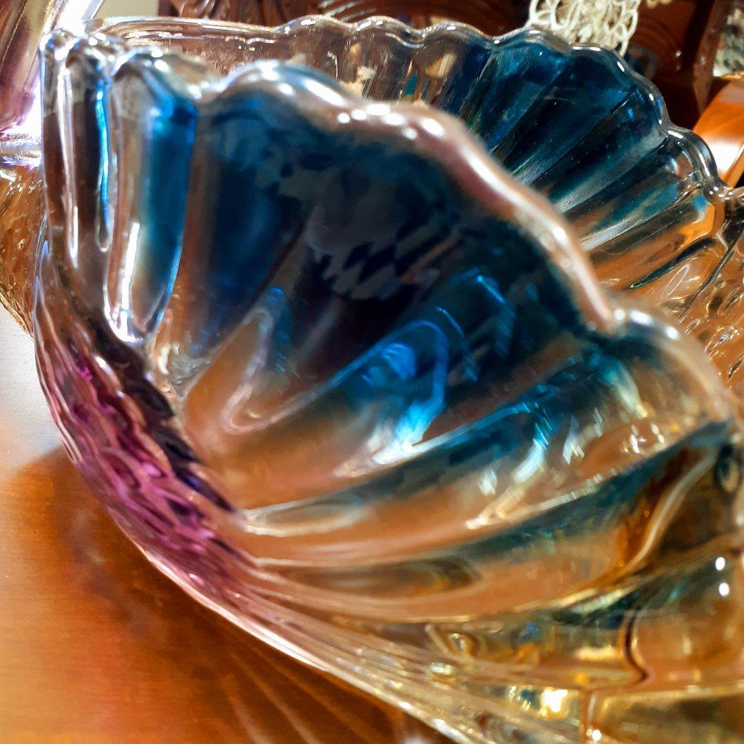 輸入雑貨　高級オーロラガラス　果物盛り合わせ皿　フルーツ野菜プレート　お菓子鉢