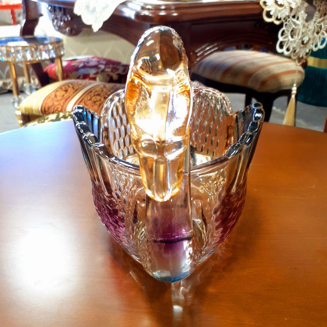 輸入雑貨　高級オーロラガラス　果物盛り合わせ皿　フルーツ野菜プレート　お菓子鉢