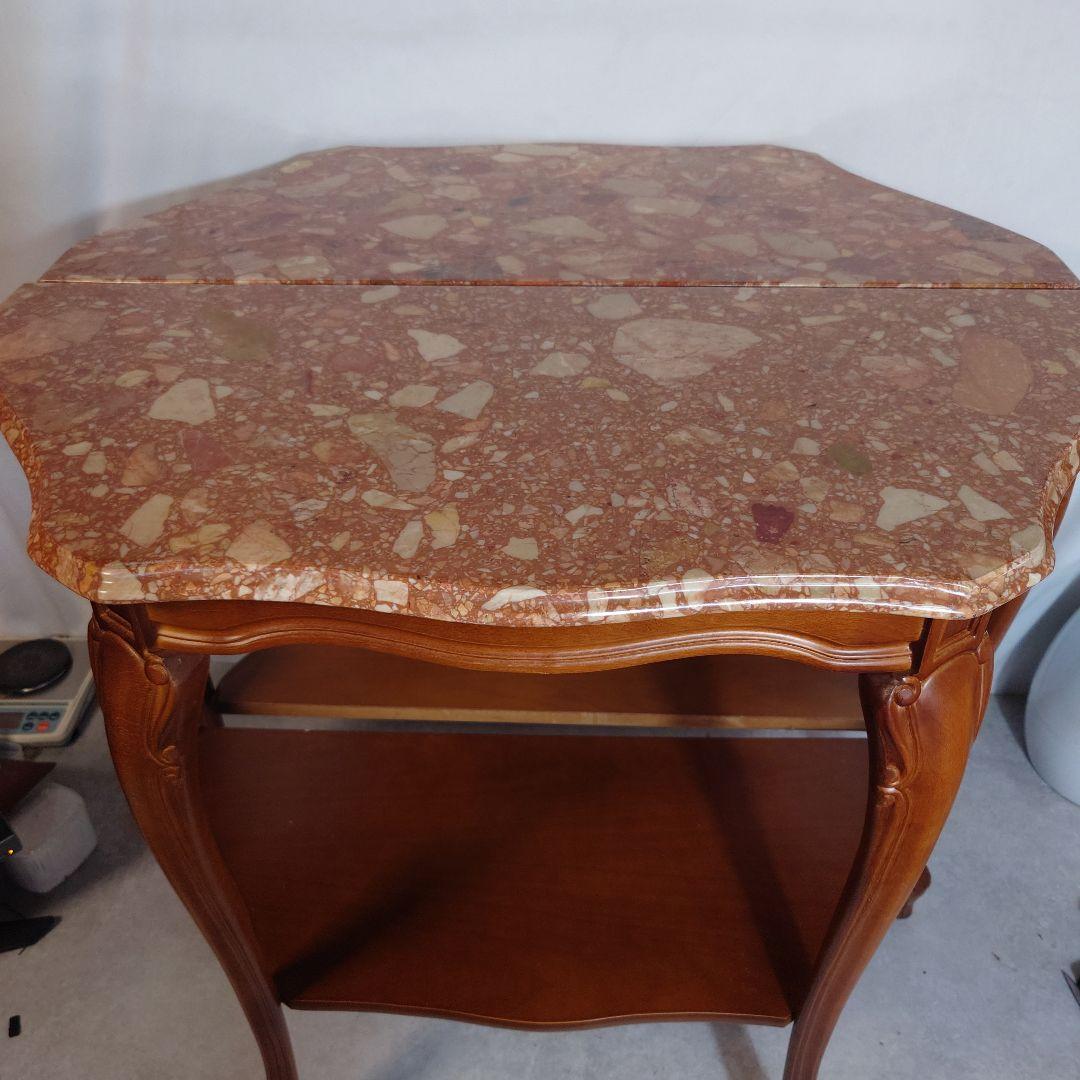 コンソール　アンティーク　大理石　インテリアデスク　花台　猫足