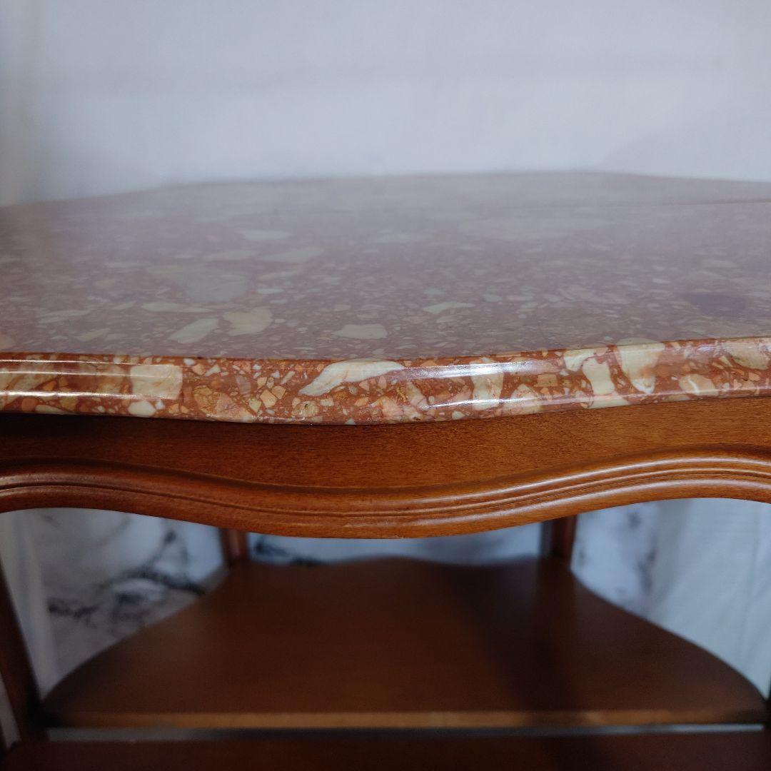 コンソール　アンティーク　大理石　インテリアデスク　花台　猫足