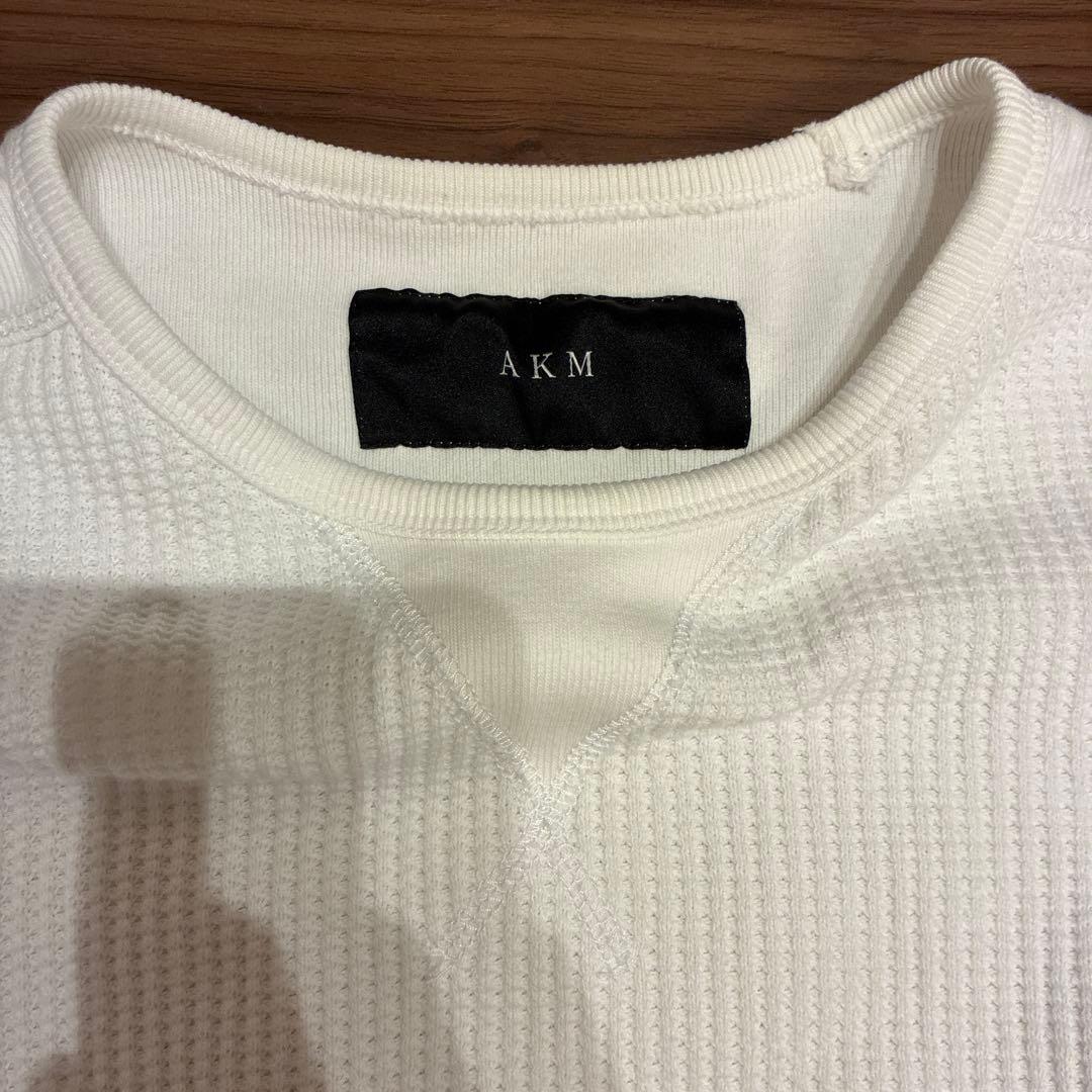AKM コットンワッフルクルーネックカットソー XL