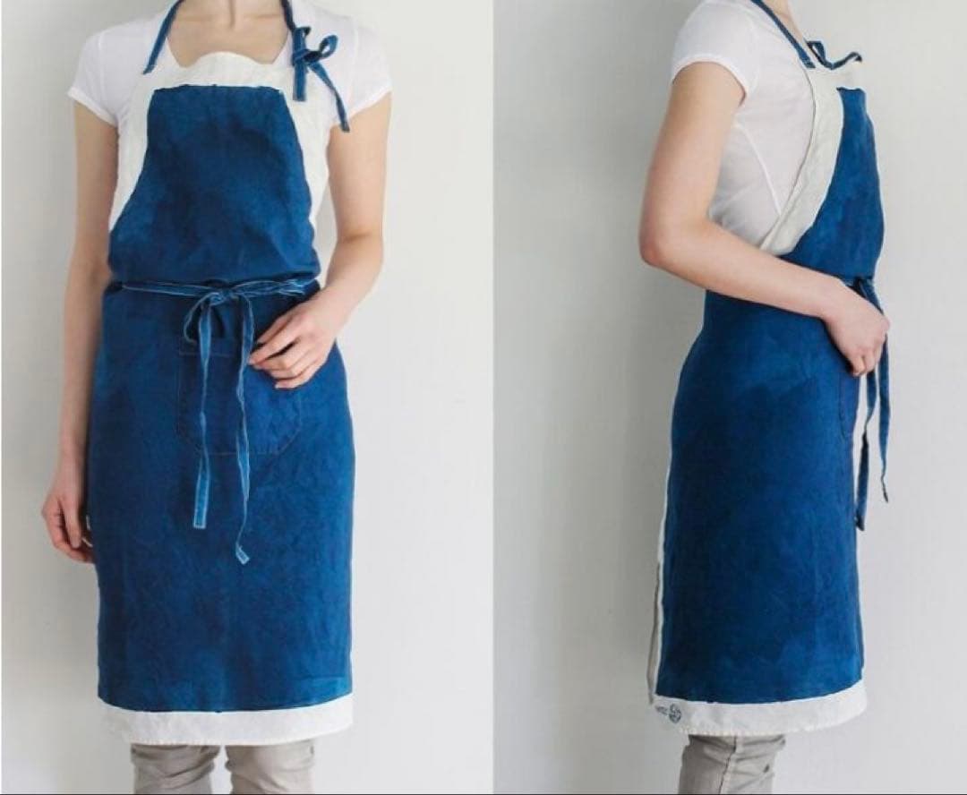 BERTOZZI ベルトッツィ エプロン リネン麻　イタリア製　ハンドペイント