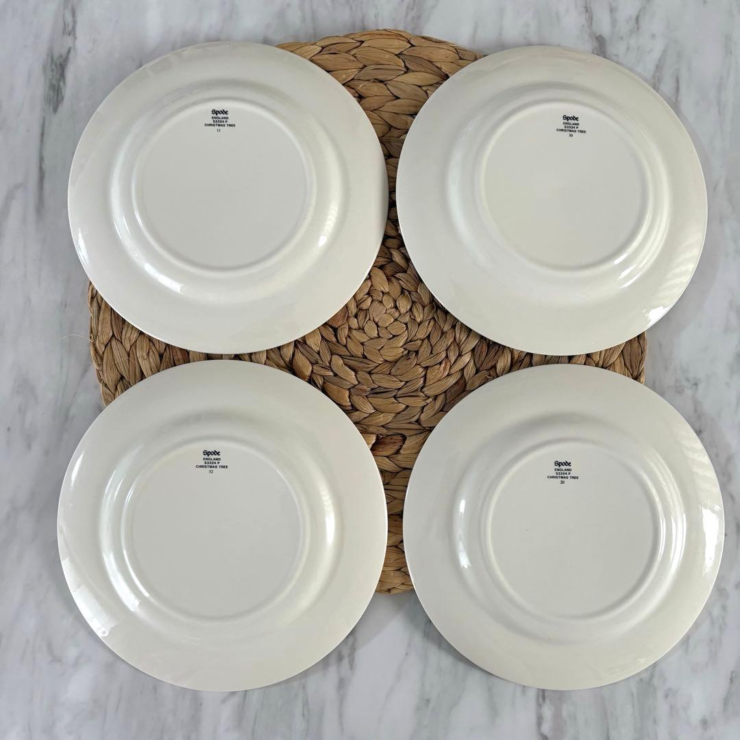 【箱付き・英国製】スポード　クリスマスツリー　サラダプレート　４点セット