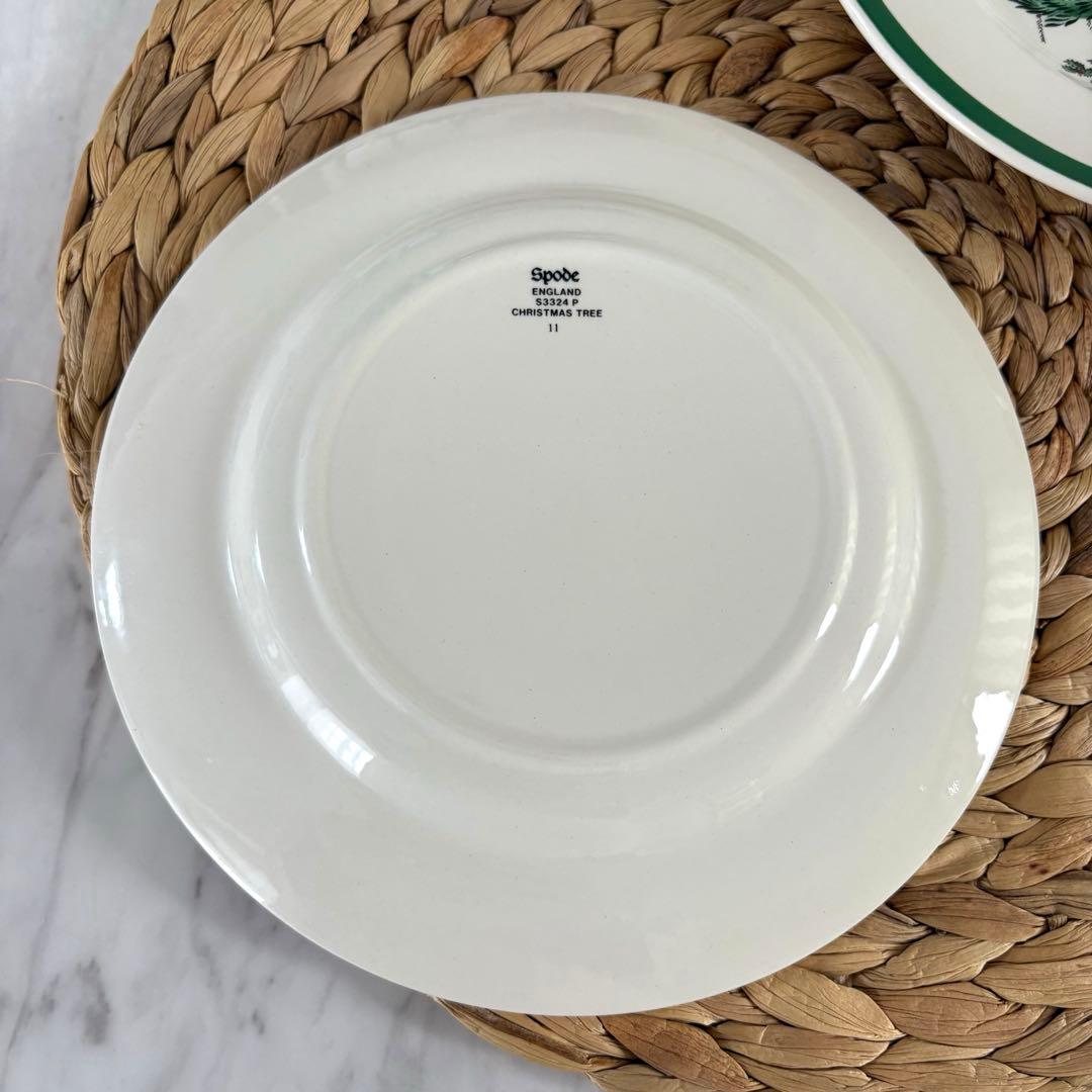【箱付き・英国製】スポード　クリスマスツリー　サラダプレート　４点セット