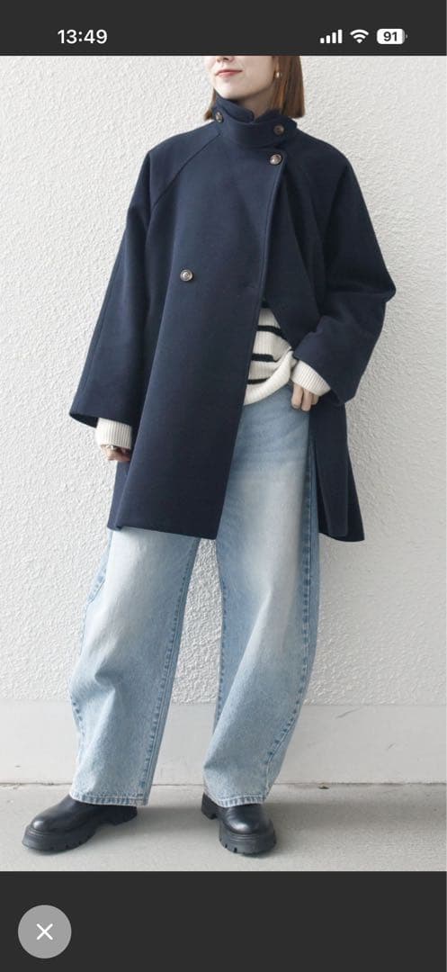 SHIPS any: スタンド & ダブル カラー コート 24FW