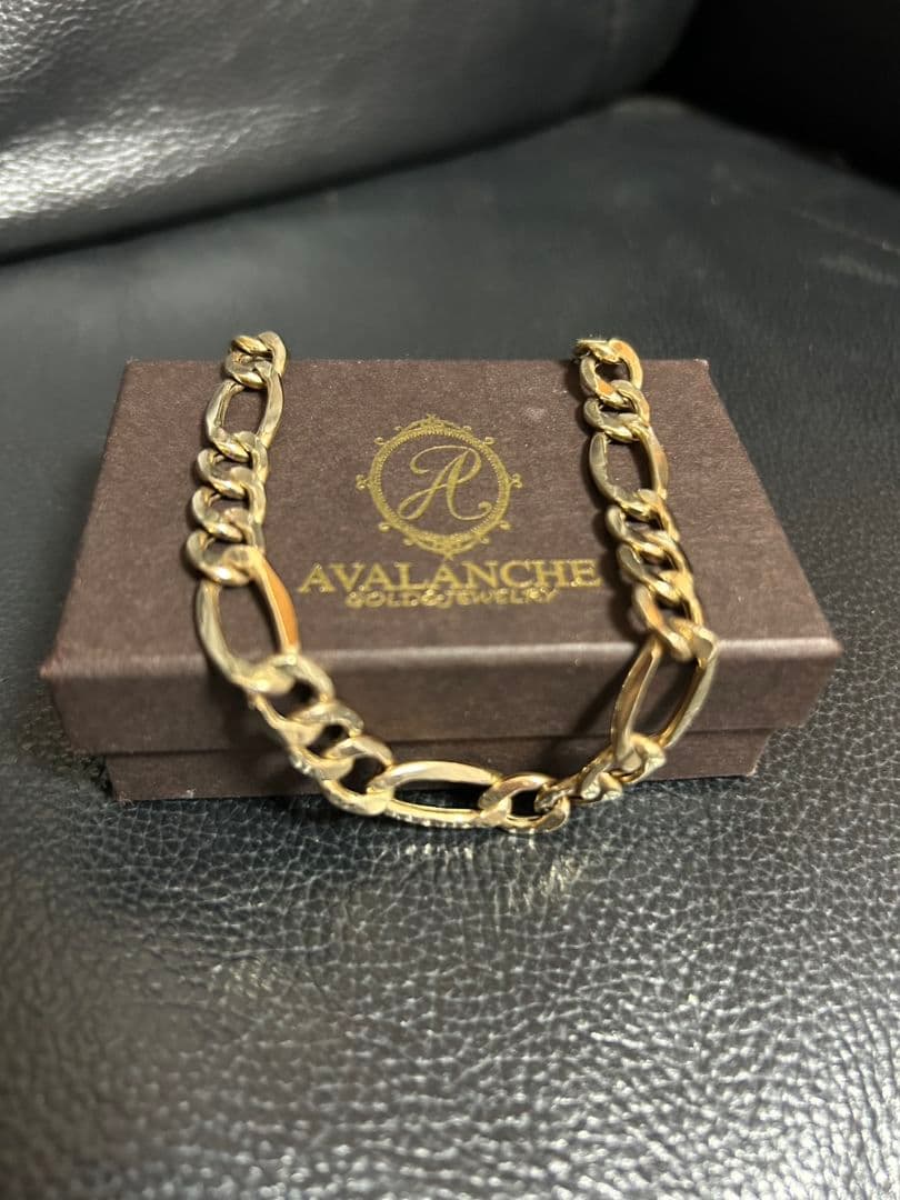 10K ブレスレット　アバランチ　幅10㎜　23㎝　激レア　極太　金　ゴールド