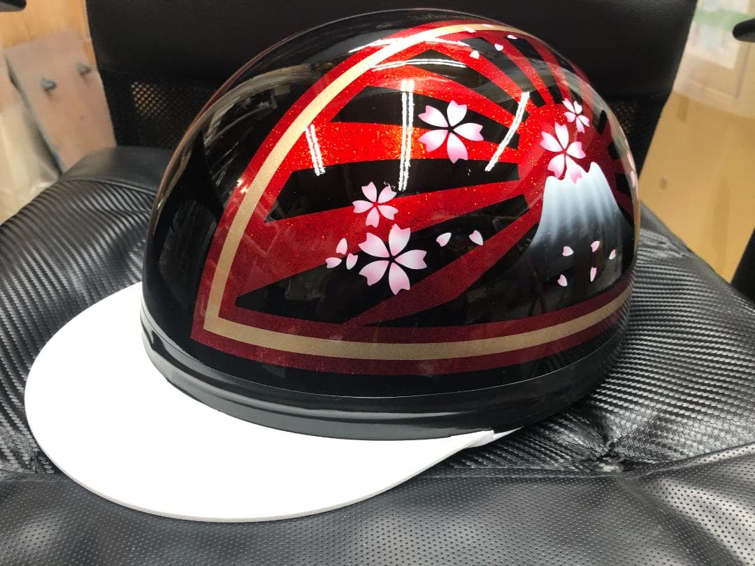 コルク半　カスタム　富士日章　三つボタン　黒赤　ラメ　桜　高級クリヤ送料無料