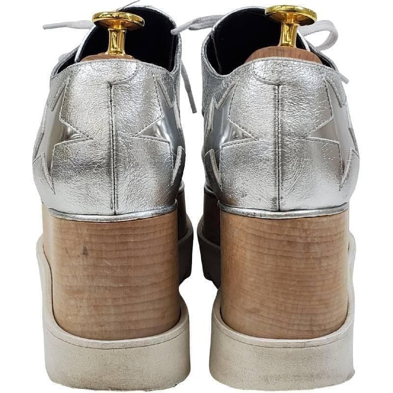 ステラマッカートニー　エリス　スター　レースアップ　厚底　シルバー　23.5