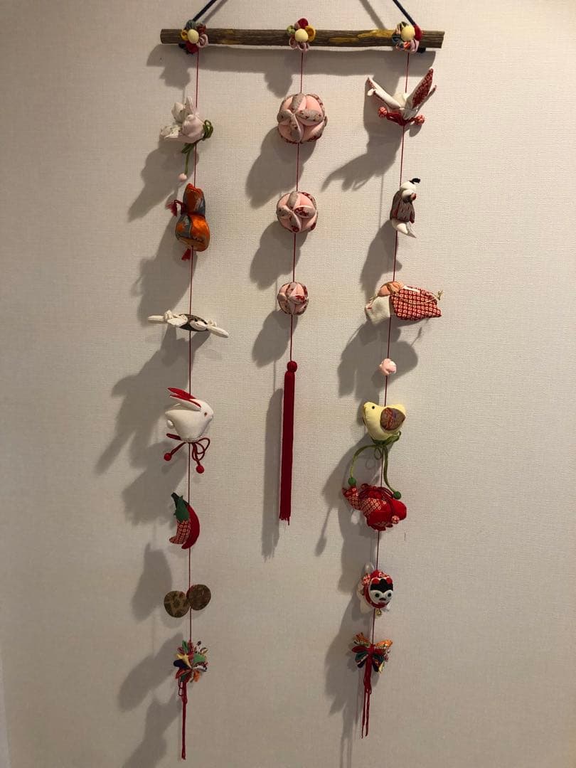 【匿名配送】桃の節句の壁掛け②　吊るし飾り　吊るし雛