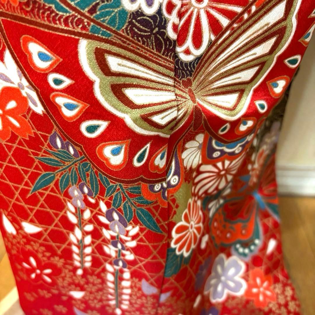 七五三七歳‼豪華絢爛人気黒地蝶々花ラメ金彩金箔煌びやか際立つ❤️完全フルセット