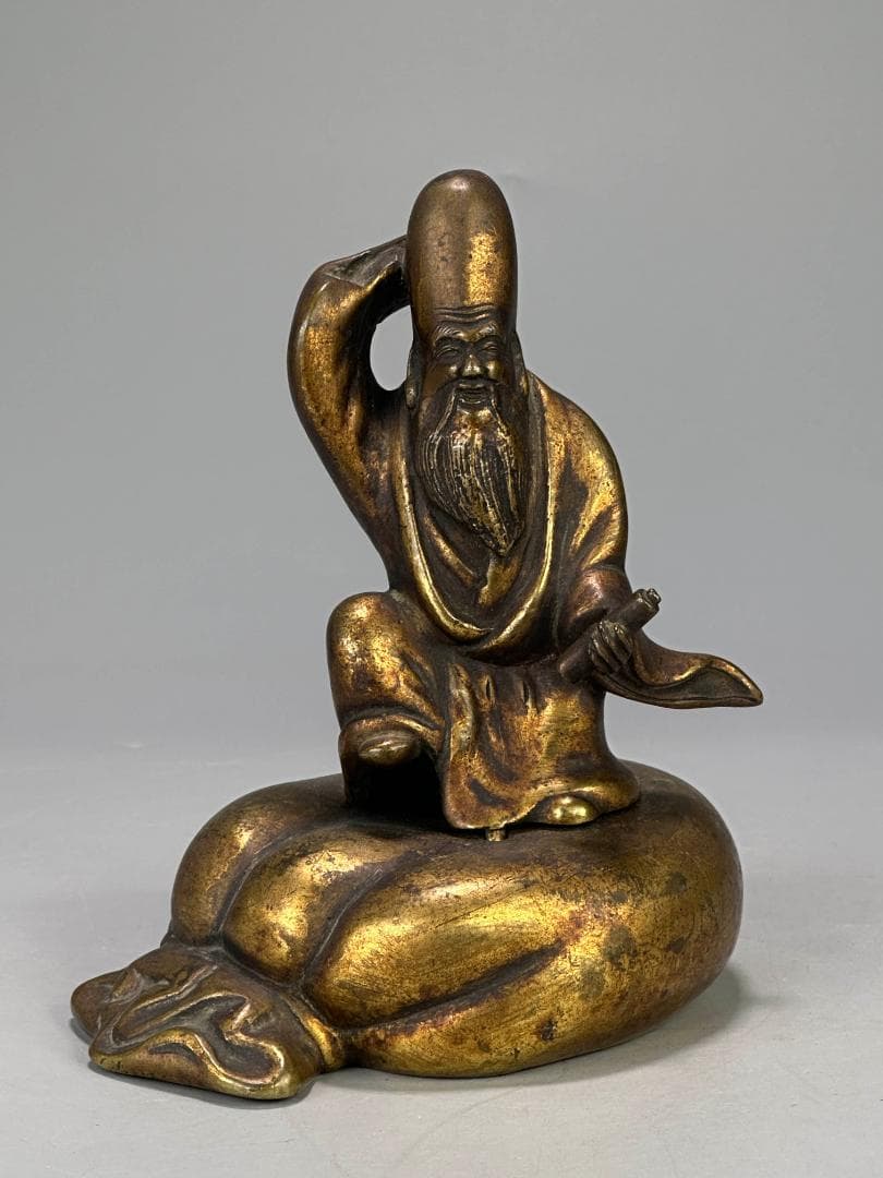 中国美術　清朝　銅製　寿星老人　銅香炉　香薫炉　文房置物　唐物　時代香炉　古物