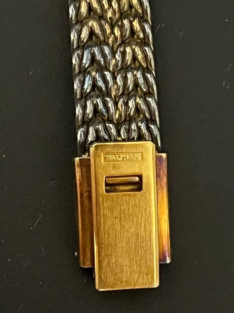 WALTHAM ウォルサム ダイヤ風ベゼル クォーツ腕時計 シルバー925