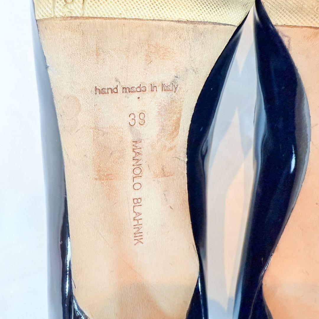 【美品】マノロブラニク パテント メリージェーン 黒 39