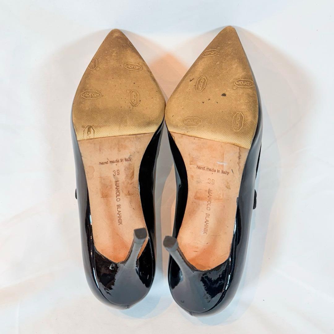 【美品】マノロブラニク パテント メリージェーン 黒 39