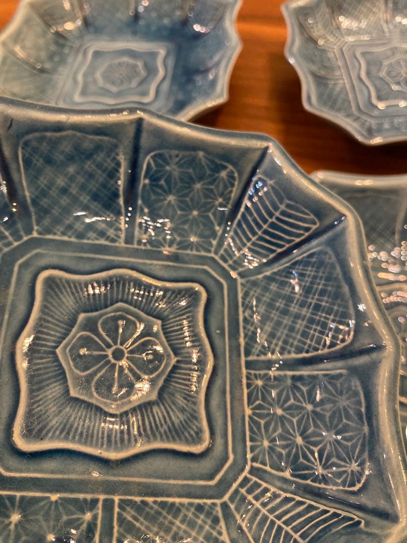 美品　淡路珉平焼　五客