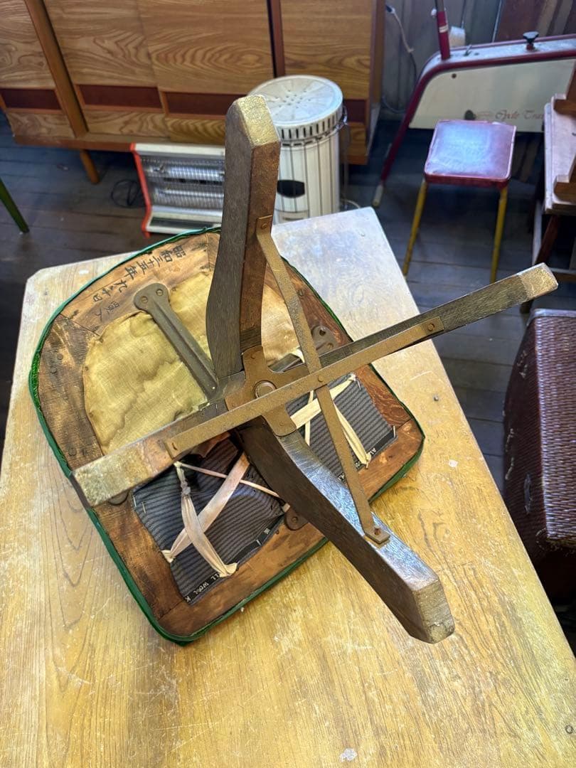 かんかん　ドクターチェア　昭和100年　アンティーク　回転椅子　木製イス