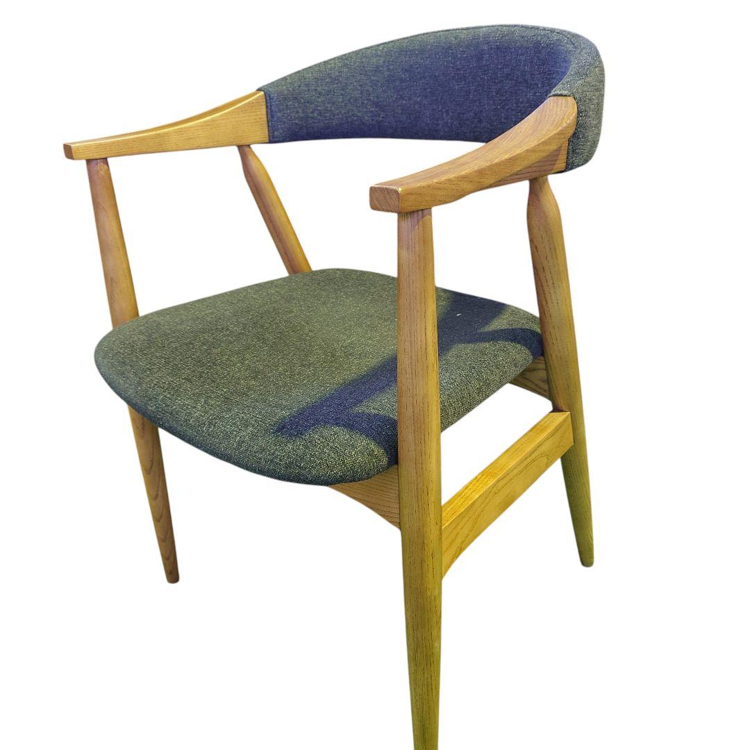 バックスチェア木製フレーム チェア グレー　１脚　0253◇