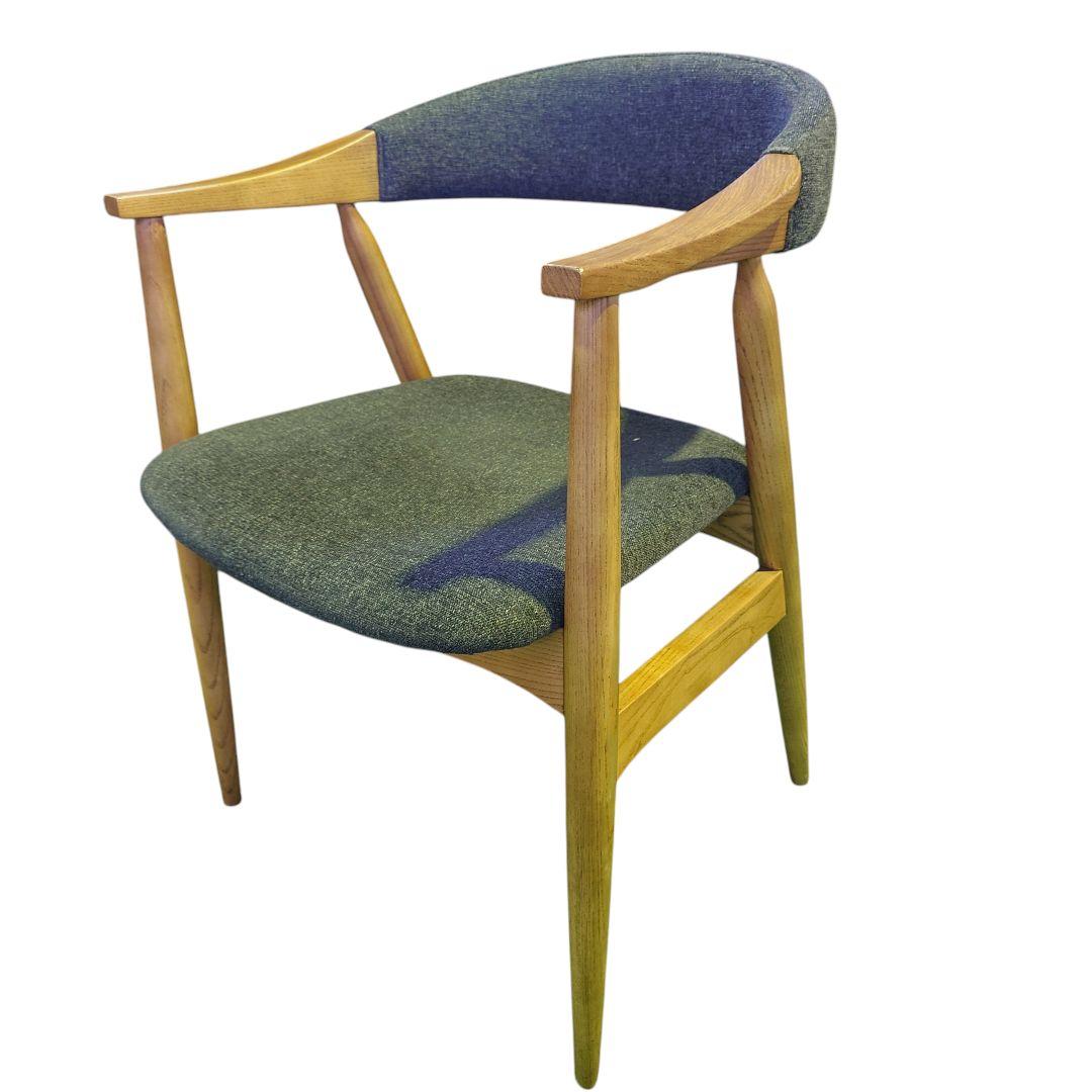 バックスチェア木製フレーム チェア グレー　１脚　0253◇