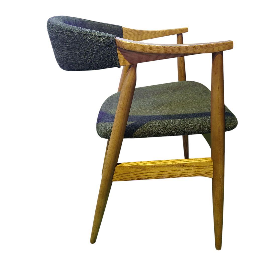 バックスチェア木製フレーム チェア グレー　１脚　0253◇