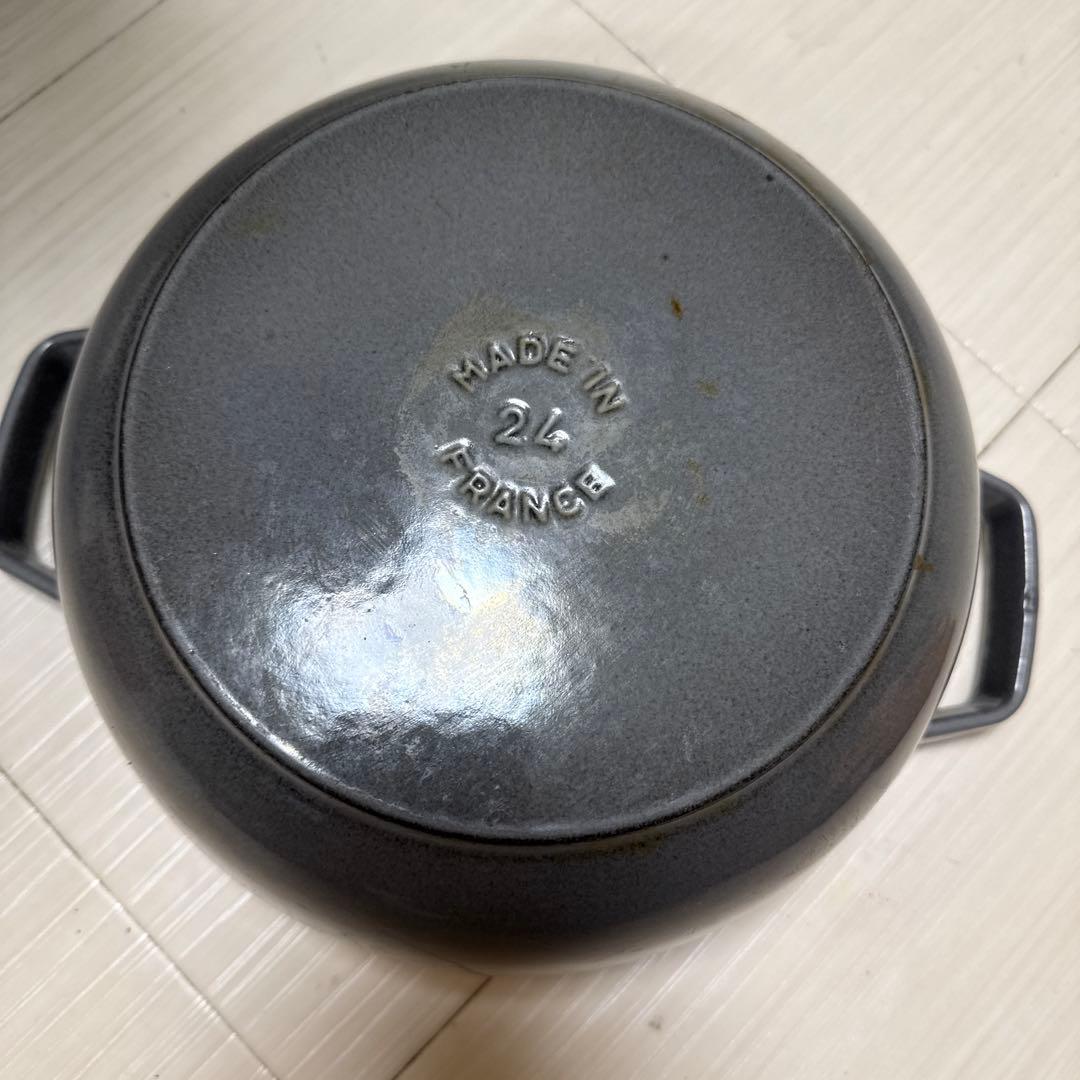 STAUB ミルクパン 24cm グレー 鶏デザイン