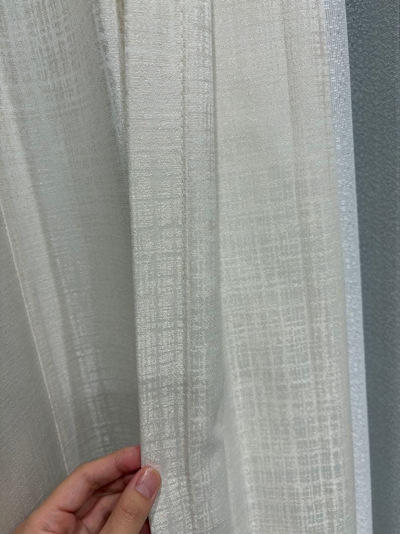 【美品】ニトリ　オーダーカーテン OD006 アイボリー 2倍ヒダ　遮光裏地なし