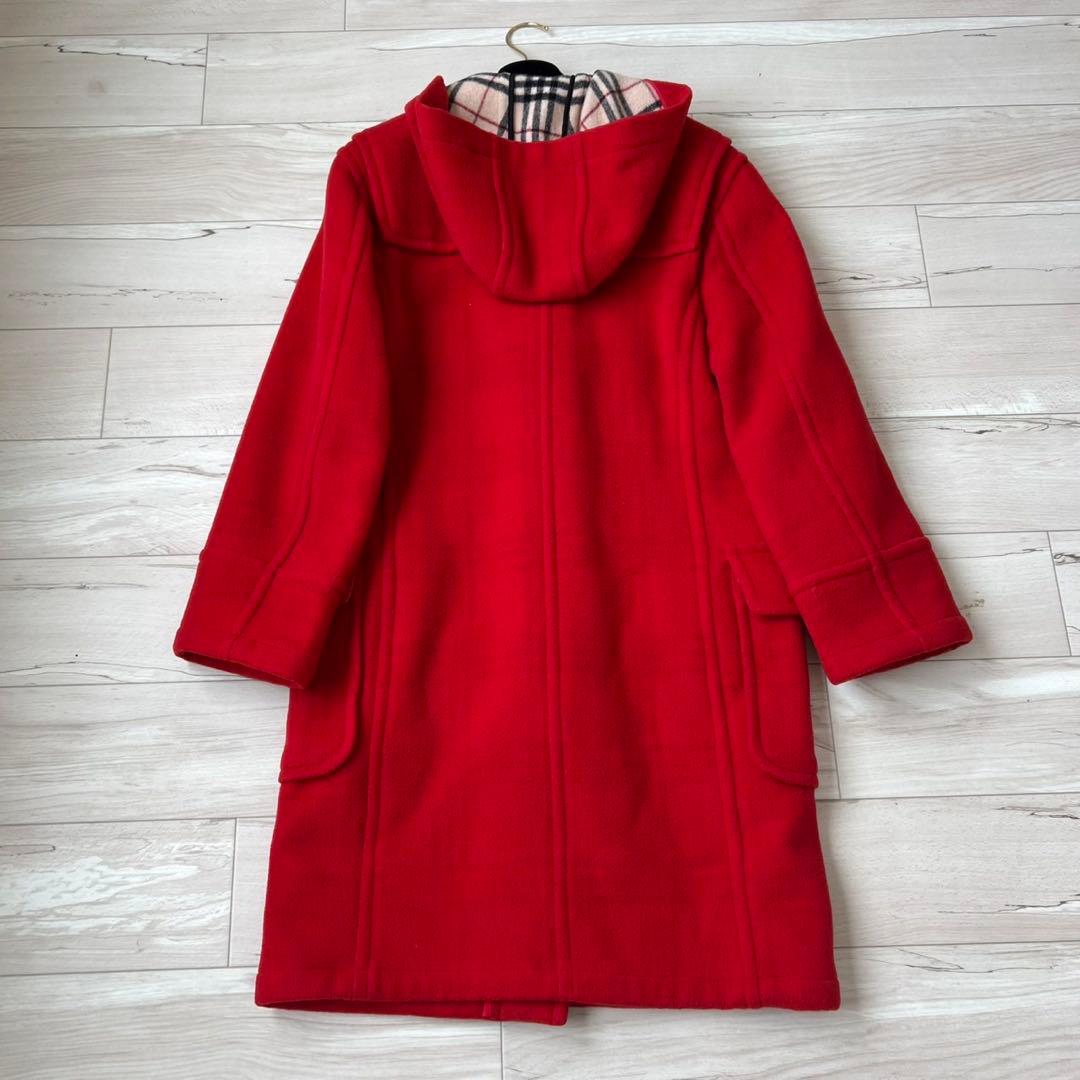 バーバリーブルーレーベル　ロングダッフルコート　ノバチェック　ダブルフェイス