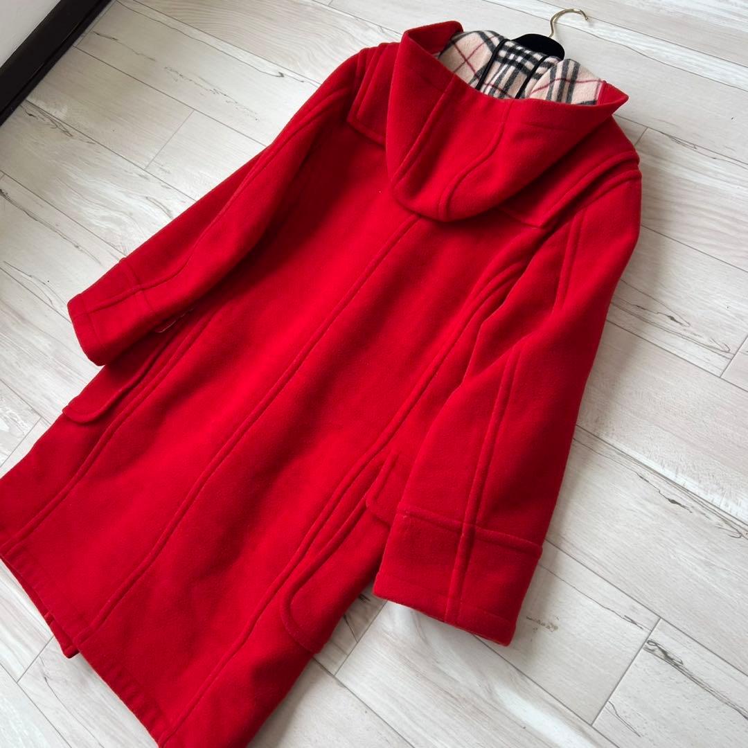 バーバリーブルーレーベル　ロングダッフルコート　ノバチェック　ダブルフェイス