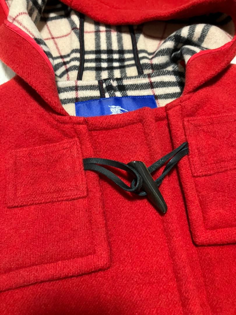バーバリーブルーレーベル　ロングダッフルコート　ノバチェック　ダブルフェイス