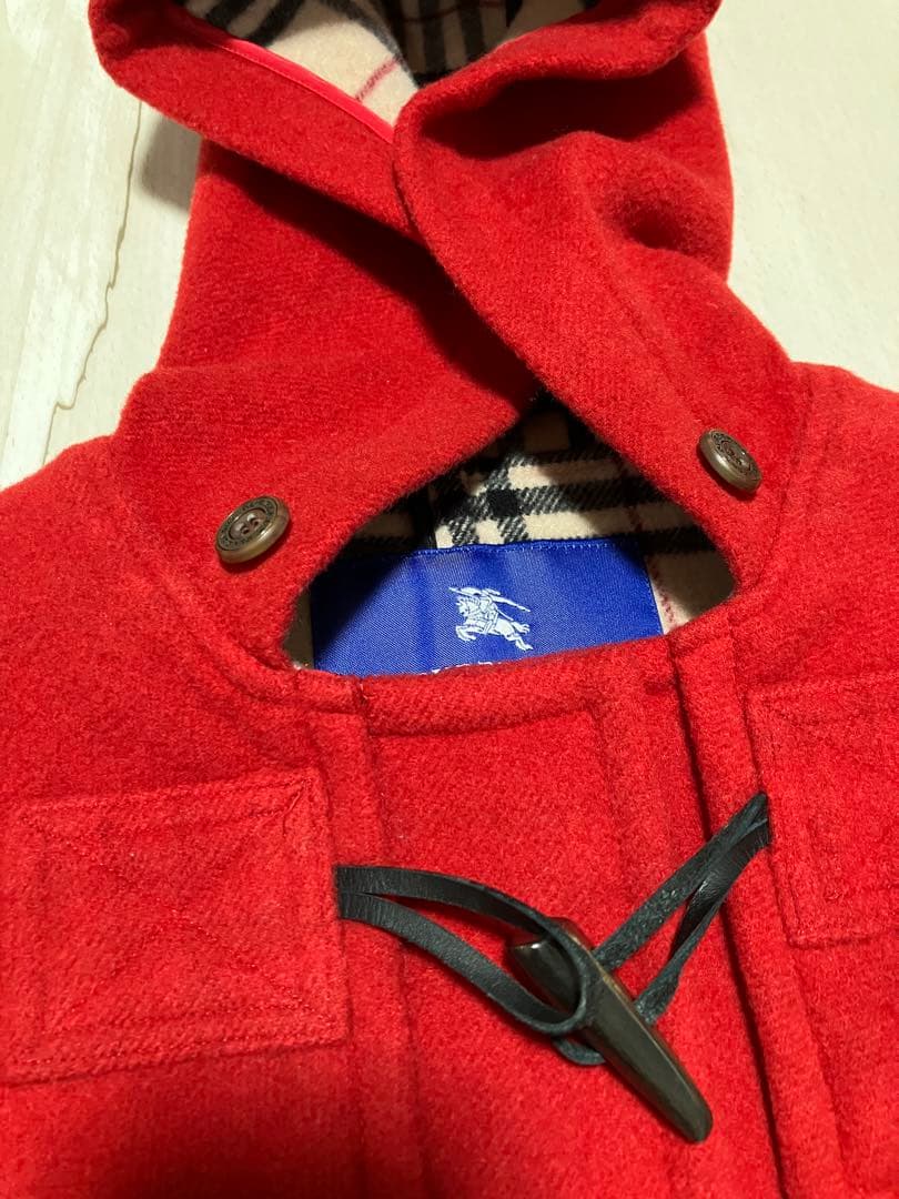 バーバリーブルーレーベル　ロングダッフルコート　ノバチェック　ダブルフェイス