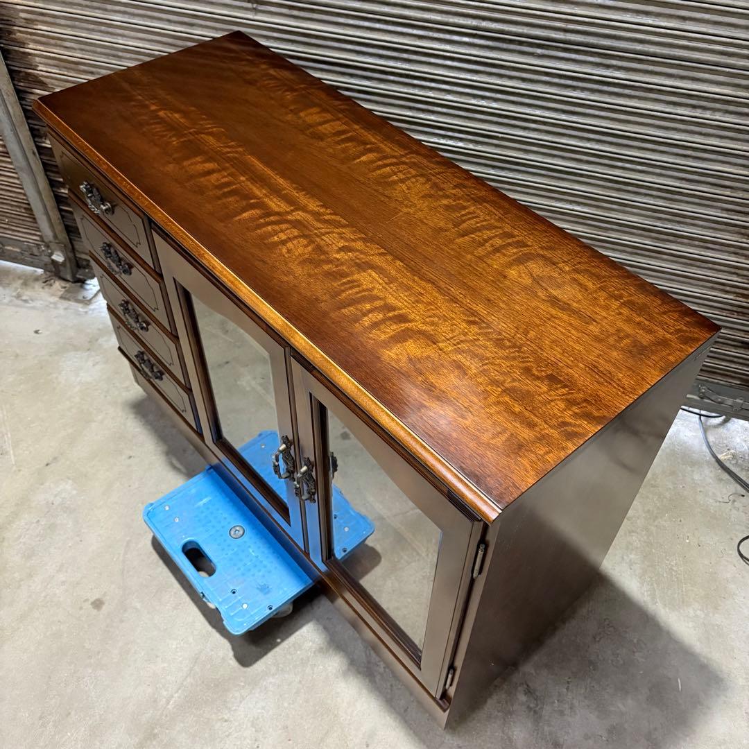 【福岡】【美品】カリモク 箪笥 飾り棚 キャビネット アンティーク ヴィンテージ