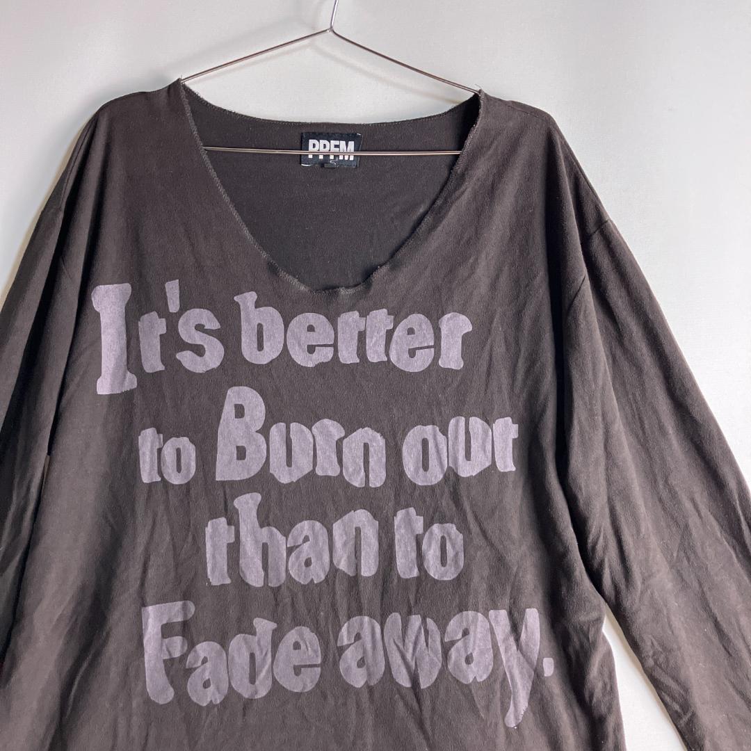 00s PPFM ロンT y2k ネオグランジ Vネック 英字 カートコバーン