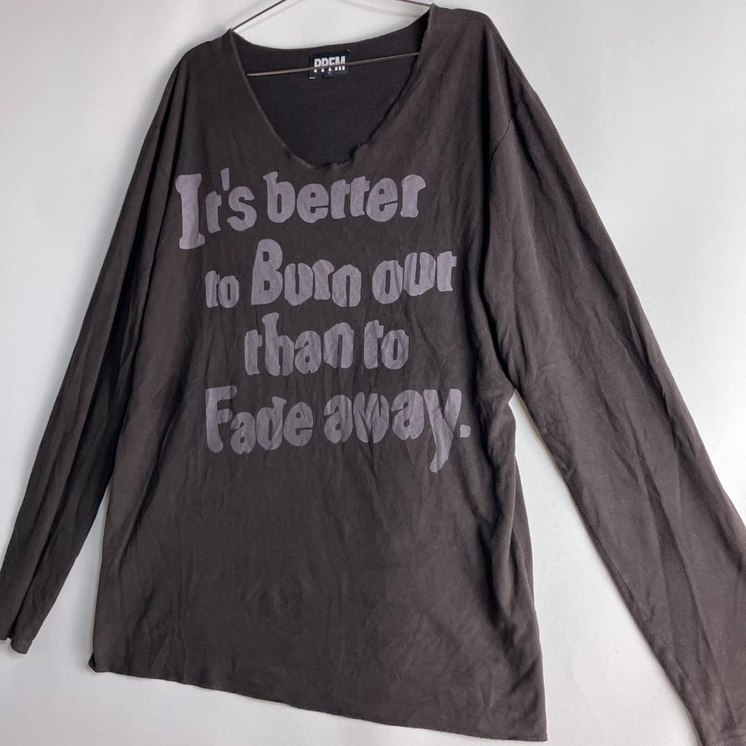 00s PPFM ロンT y2k ネオグランジ Vネック 英字 カートコバーン