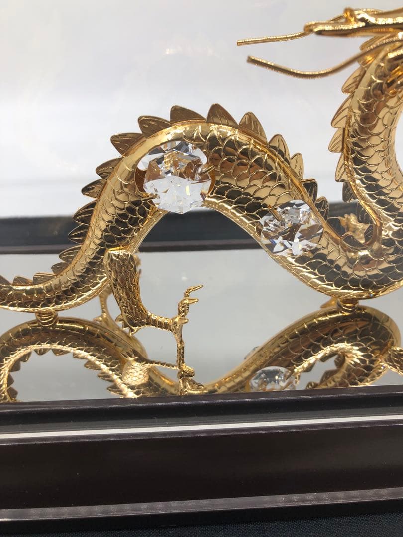 【極美品・希少】スワロフスキー 祥龍　しょうりゅうクリスタル ゴールド ドラゴン