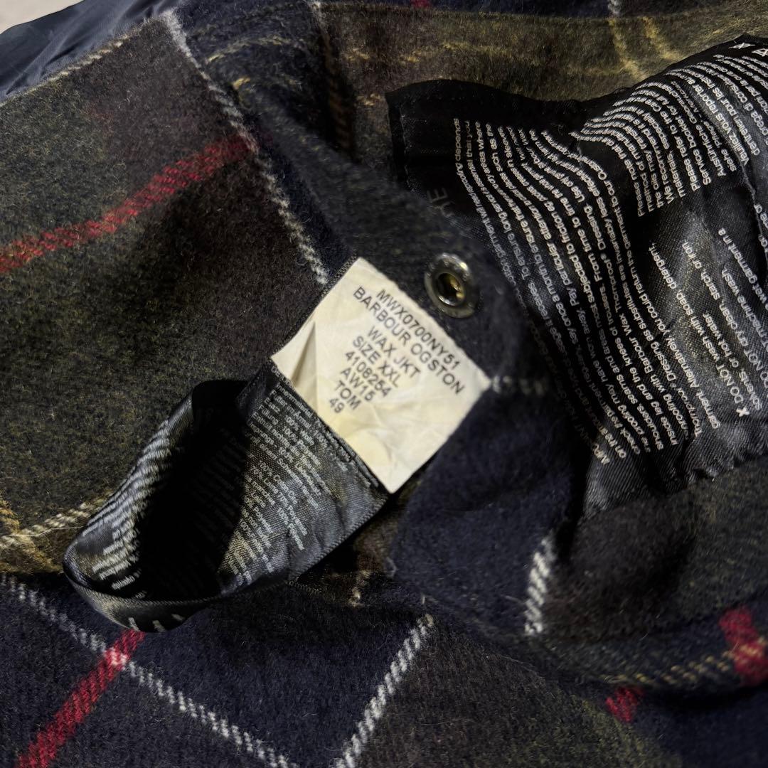 Barbour OGSTON WAXED JKT レザーエルボーパッチ ネイビー